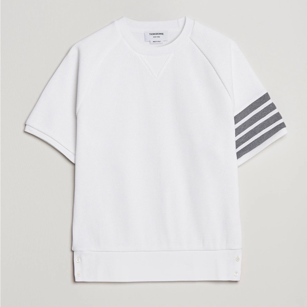 Thom Browne 4-bar short sleeve waffle knit shirt - size 2 NWOT